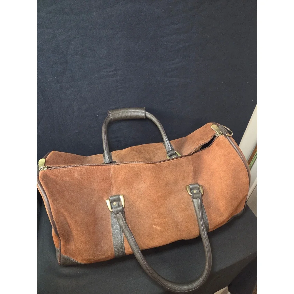 Marlboro Country Store 2003 Grit Gear Brown Suede Leather Duffel Bag Weekender